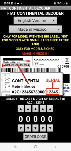 FiatContinental Radio Code A2C Screen 3