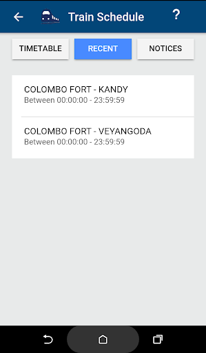 Sri Lanka Train Schedule Screen 2