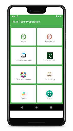 Android application Initial Test Preparation screenshort