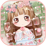 Cuteness Girl Theme with Pink Rose icon