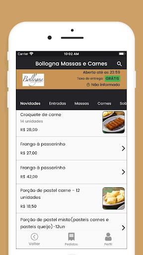 Bollogna Massas e Carnes Screen 2