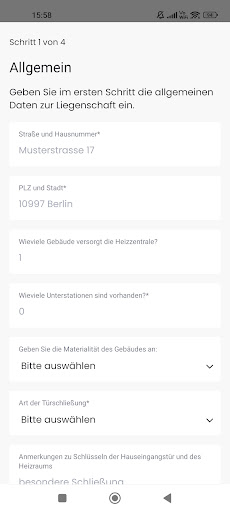 Android application metr Bestandsaufnahme screenshort