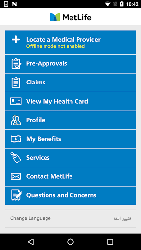 Android application MetLife eServices(Egypt) screenshort