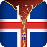 Iceland Flag Zipper Lockscreen icon