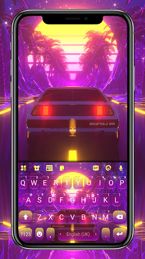Android application Neon Sunset Racing Keyboard Ba screenshort