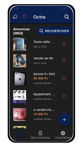 Octra pour les annonces - Como Screen 2