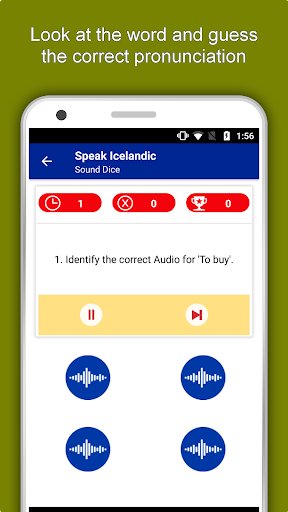 Screenshot of Learn Icelandic Language App
