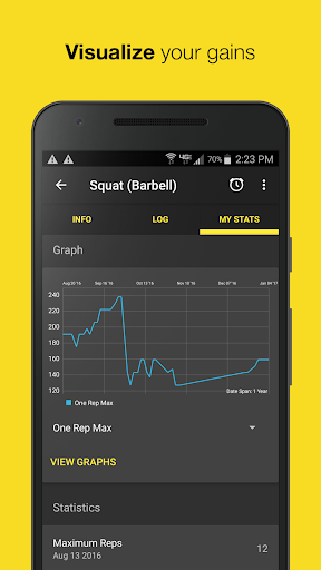 WORKIT Workout Tracker Gym Log Screen 2