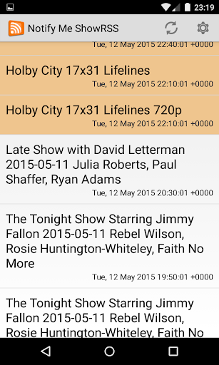 Notify Me ShowRSS Screen 2
