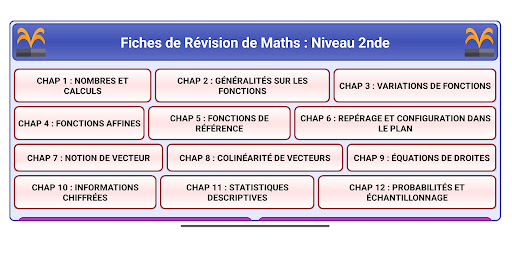 Android application Révision Mathématiques 2nde screenshort