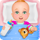 Newborn baby care games icon