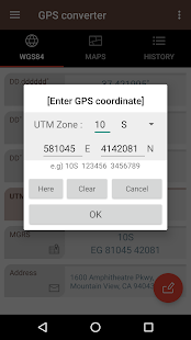 GPS coordinate converter Screenshot