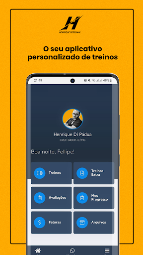 Android application Henrique Personal screenshort