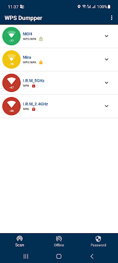 Android application WPS WPA Connect Dumpper‏ screenshort
