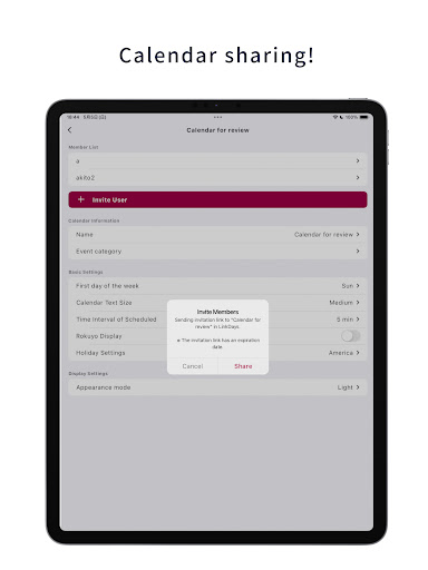 LinkDays Calendar Share App