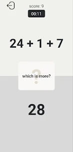 Less Or More - Math Quiz Game