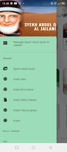 Android application Manaqib Syech Abdul Qodir screenshort