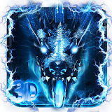3D blue fire ice dragon Thunder theme icon
