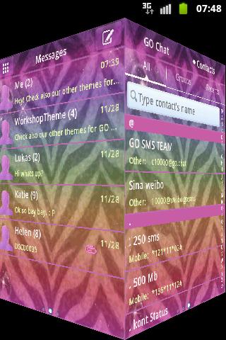 Theme Zebra GO SMS Screen 3