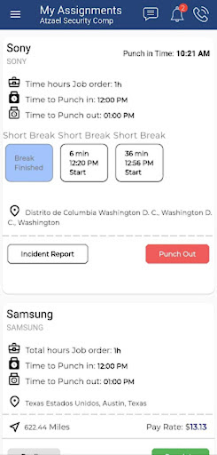 Android application Staffwizard Time Punch screenshort