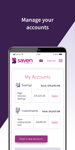 Android application Saven Financial Mobile Banking screenshort
