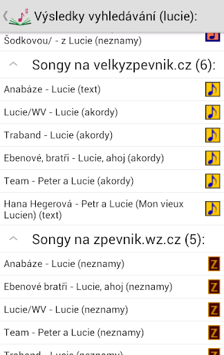 Android application Songbook+ screenshort