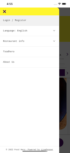 Food Hero app Screen 2