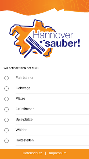 Android application Müllmelde-App Hannover screenshort