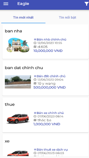 Android application Ealge screenshort