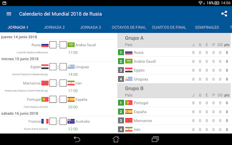 Screenshot 8 Calendario del Mundial 2018 de android
