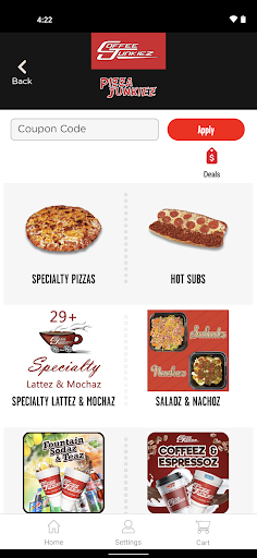 Screenshot of Coffee Junkiez Pizza Junkiez