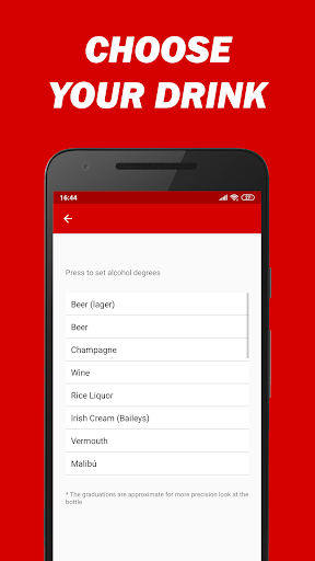Android application Alcohol Calculator screenshort
