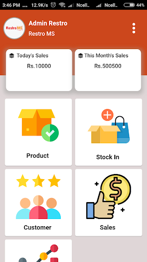 Android application Restro MS screenshort