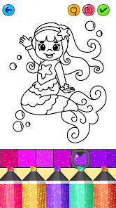 Mermaid Coloring Games - Jogos de desenho, pintura e maquiagem gratuitos  para criar belas imagens de sereias e estimular a  criatividade::Appstore for Android