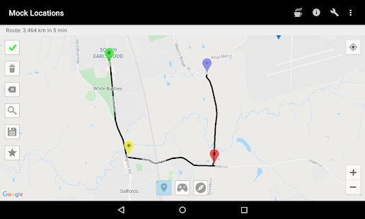 Mock Locations (fake GPS path) Bildschirmfoto