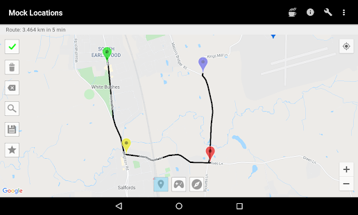 Mock Locations (fake GPS path) स्क्रीनशॉट