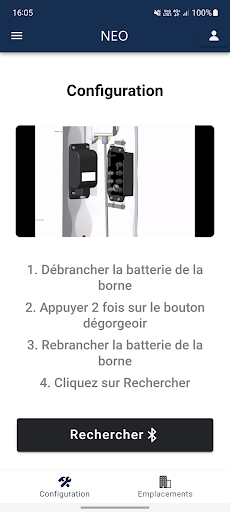 Android application neo - borne fontaine connectée screenshort