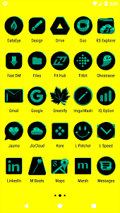 Black and Teal Icon Pack