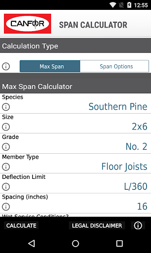 Canfor Span Calculator