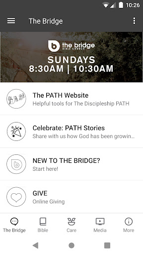 The Bridge Bible Church App Screenshot