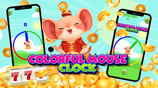 Relógio de mouse colorido