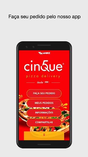 Android application Cinque Pizzas screenshort