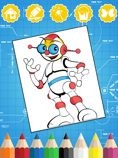 Screenshot of Robots Coloring Pages