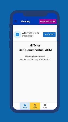 Android application GetQuorum Hybrid Meetings App screenshort