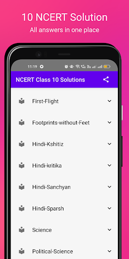 Android application CLASS 10 NCERT CBSE SOLUTION screenshort