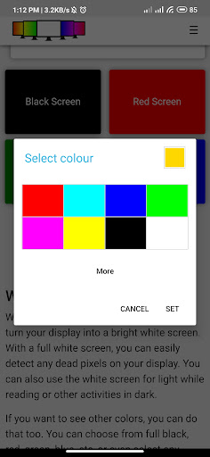 White Screen Test (Fullscreen) Screen 2