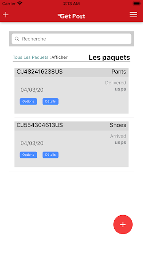 Aperçu de l'application