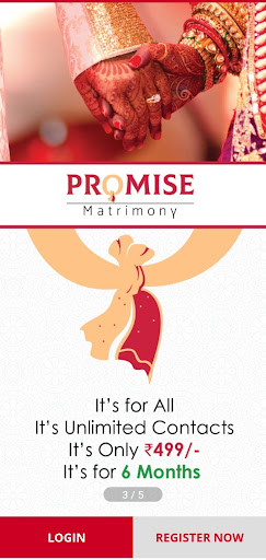 Android application Promise matrimony screenshort