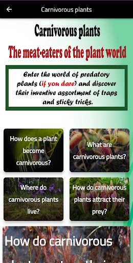 Android application Carnivorous plants screenshort
