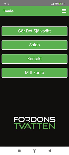 Android application Fordonstvätten Tranås screenshort